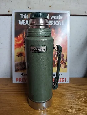 Vintage 1999 (A) Stanley Thermos (Aladdin) A-944DH Steel - 1 Qt. W/ Lid - No Cup • $10.25