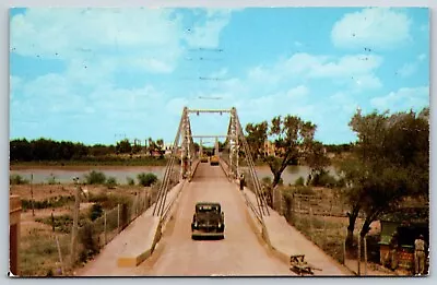 Postcard McAllen-Reynosa Bridge Rio Grande River Texas Posted 1954 • $5.50