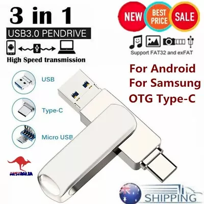 2TB USB 3.0 Type C Flash Drive 256GB OTG Memory USB Stick Dual Thumb Pen Drive • $34.99