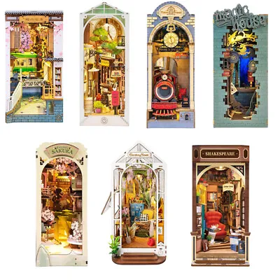 Rolife 7 Sets Book Nook Shelf 3D Wooden Puzzle Dollhouse Decor Adult Xmas Gifts • $37.99