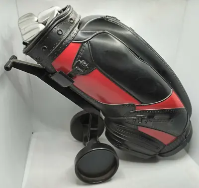 PHONE Dialfone Vintage Retro Golf Bag Push Button Landline Telephone Black & Red • $15.99