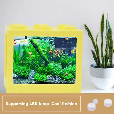 Mini Aquarium Tank Compact Broken-proof Small Betta Fish Tank Clear Shell • $8.81