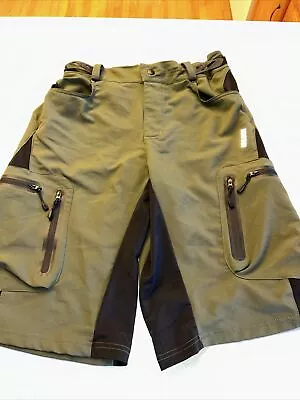 ARSUXEO Men's Downhill Enduro Mountain Bike Shorts--Olive Green Size M • $19.99