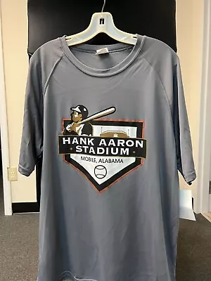 VERY RARE Hank Aaron Stadium Gray Drifit T-Shirt • $20