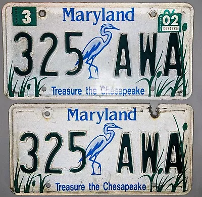 1992 Maryland License Plates Treasure The Chesapeake Light Truck Plate Matched • $17.59