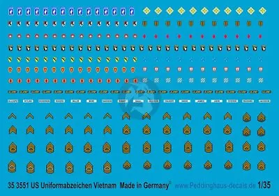 $9.31 • Buy Peddinghaus 1/35 US Uniform Insignia, Division And Rank Patches Vietnam War 3551