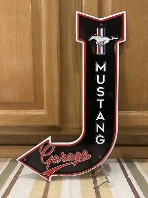 Ford Mustang Garage Sign Metal Arrow Vintage Style Wall Decor Tools Gas Oil Bar • $30