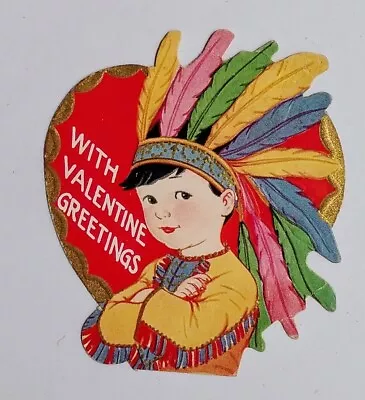 Vintage Valentine Card Indian • $4.95