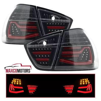 Jet Black Tail Lights Fits 2005-2008 BMW E90 325i 328i 4Dr Sedan LED DRL Brake • $203.84