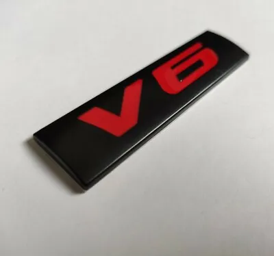 Black Red 3D Metal V6 Badge Plaque Emblem For Jaguar S X-Type F XF XK XKR XJ XK8 • £6.80
