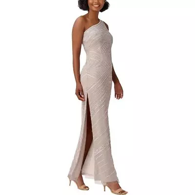 Adrianna Papell Womens Beige One Shoulder Maxi Evening Dress Gown 16 BHFO 1624 • $29.99