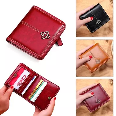 Women's Short Small Money Purse Wallet Ladies Leather Folding Coin Card Holder • £4.99