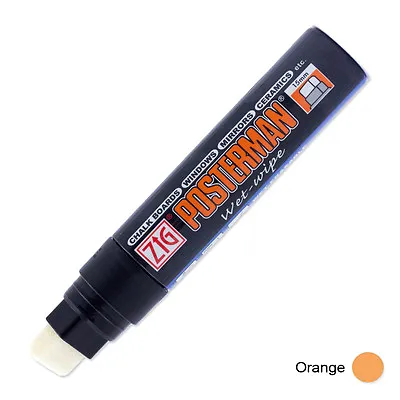 Zig Posterman Wet Wipe Marker - Extra Broad - Orange (Pack Of 6) • £27.36