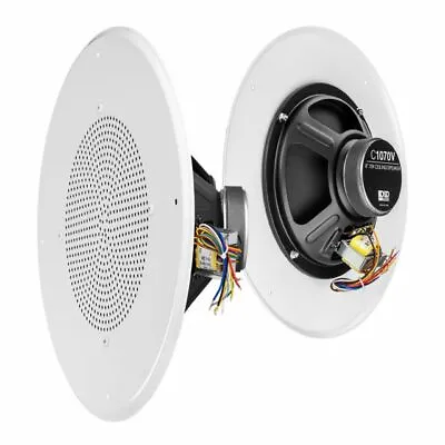 8  In Ceiling Drop Down Ceiling Speaker Commercial 70V 12  Metal Grill C1070 • $22.99