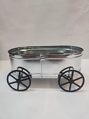 Galvanized Metal Wagon Figural Home Decor Display 7.5  X 4  & 3.5  Tall • $9.97