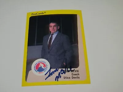 Tom Mcvie Signed Autographed 1989 Procards Ahl Card Utica Devils Coach • $4.50