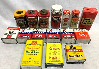 16 Vintage Spice Cans & Bottles T&T Slades Crown Colony Ann Page Coffee Bank • $12.99