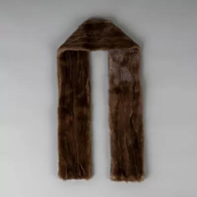 $100 • Buy Real Fur Mink Scarf Wrap Shawl Stole Collar Brown Genuine Winter Unisex Warm 