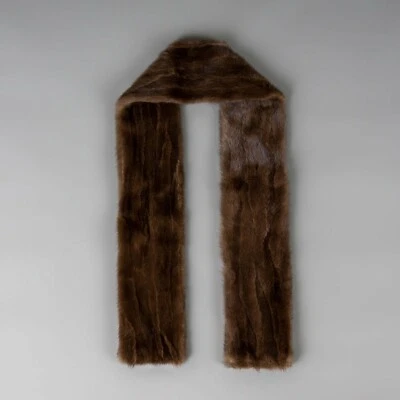 $100 • Buy Real Fur Mink Scarf Wrap Shawl Stole Collar Brown Genuine Winter Unisex Warm 