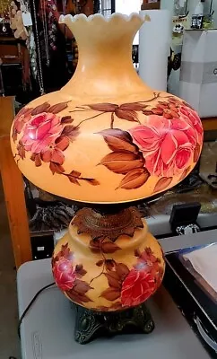 Gone With Wind Era EF. Industries Vintage Hand Painted Parlor Lamp 3 Way Setting • $110