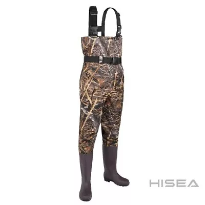 Fishingsir Camo 2-Ply Nylon PVC Waterproof Fishing Chest Waders (US Sz 7M / 9W) • $29.99