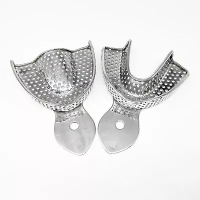 Dental Autoclavable Metal Impression Trays Stainless Steel Upper Lower S/M/L • $6.59