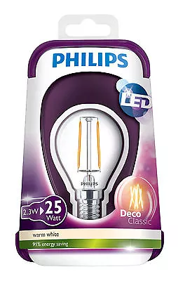 Philips LED Deco Classic 2.5W (25W) E14 Vintage Luster Bulb Warm White P45 • $17.08