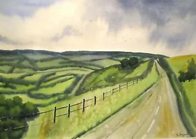 ORIGINAL A386 Dartmoor Tavistock Rural Landscape Watercolour Painting Devon Art • £15