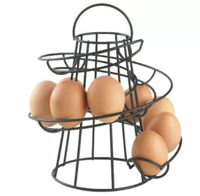  KITCHEN STORAGE SPIRAL HELTER SKELTER EGG HOLDER STAND RACK HOLDS 18 EGGS New  • £13.99