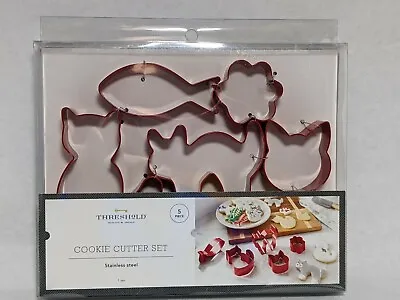 £6.68 • Buy Set 5 Piece Threshold Cat Shapes Cookie Cutter Stainless Steel Fish Kitten Paw