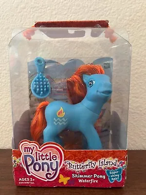 My Little Pony G3 Waterfire Shimmer Pony Set Butterfly Island Blue 2005 NIB • $19.99