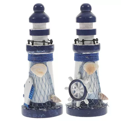 2pcs Nautical Home Decorations Nautical Bathroom Decor Lighthouse Statue • £10.75