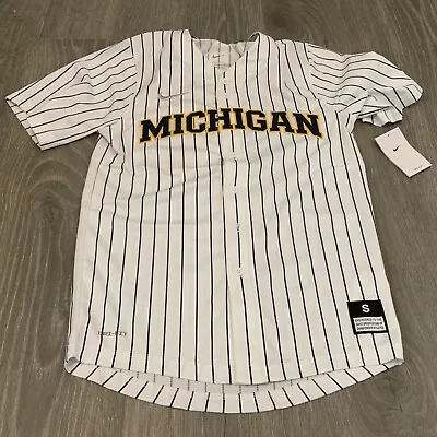 Nike Michigan Wolverines White Jersey Men’s Size: Small NWT Dri-Fit Baseball • $76