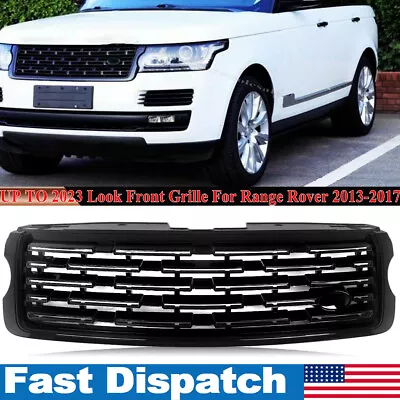Upgrade To 2023 Front Bumper Grille Grill For Range Rover 2013-2017 Gloss Black • $122.59