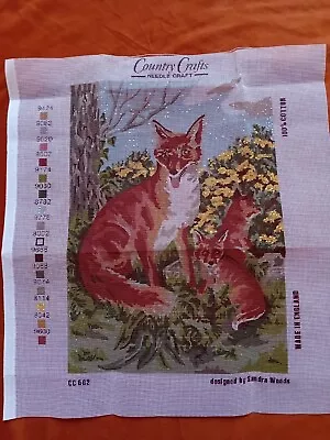 Tapestry Canvas Fox And Cubs Country Crafts Large • £15