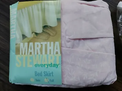 New 1997 Martha Stewart Pale Pink Full Fitted Bed Skirt 100% Cotton NOS • $16
