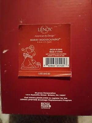 $70 • Buy LENOX 2011 Annual MOOSE Ornament -- Merry Moosecapades Sledding -Used UEC