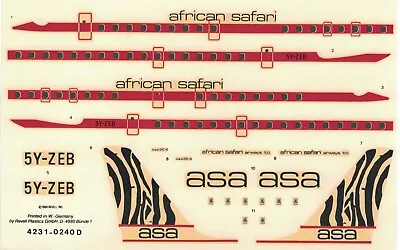 1/144 - Revell Decal - African Safari Airlines - Douglas Dc-8-63 - #5 • $5