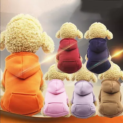 Pet Dog Hoodie Sweater Jumper Coat Warm Clothes Puppy Apparel Hooded Jacket UK. • £4.99