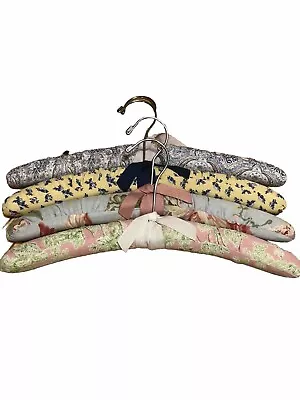 4 Vintage Padded Cotton Hangers For Clothing Cottage Country Shabby Chic • $15