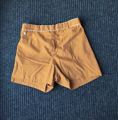 Vtg 70s Christian Dior Mens L Swim Trunks Bloomingdales Metal Zipper Orange • $24