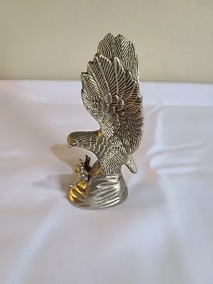 Vintage Metal Eagle In Flight 5  Statue Figurine Paper Weight • $20