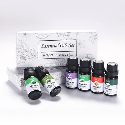 6Pcs Essential Oil Set | Pure Essential Oils Aromatherapy Diffuser Burner 10ml • £7.80