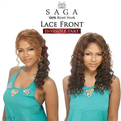 Saga 100% Remy Human Curly Wavy Long Hair Invisible Part Lace Front Wig - LEGEND • £138.98