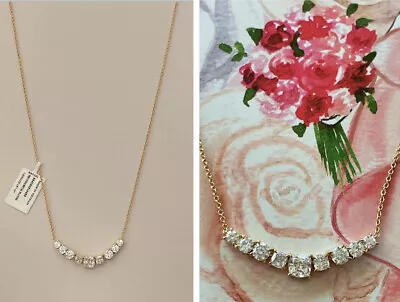$37.99 • Buy Nadri Colette Cubic Zirconia Cluster Frontal Necklace, Goldtone, NWT $70