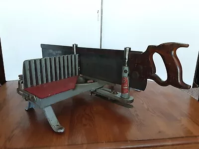 Millers Falls Miter Box Original Condition Model 73C With 26  Disston Saw • $165