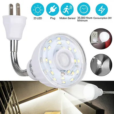 AC Outlet Plug-In LED Motion-Activated Sensor Night Light  Indoor Wall Stair • $12.48