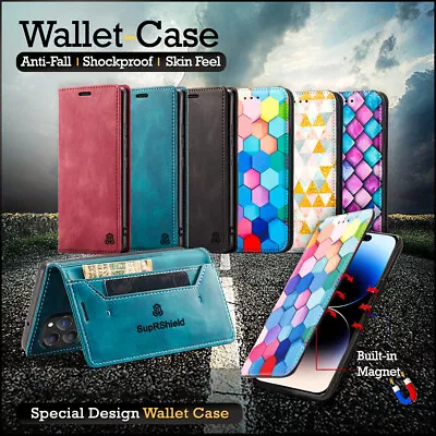 For IPhone 13 12 11 14 Pro Max 6 7 8 Plus XR X SE Wallet Case Leather Flip Cover • $10.99