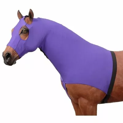 Tough-1 100% Spandex Mane Stay Hood Purple Medium Horse Tack Equine • $35