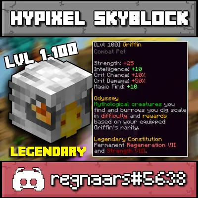 Hypixel Skyblock | Legendary Griffin Pet | Fast And Safe Delivery | LVL 1-100 • $19.99